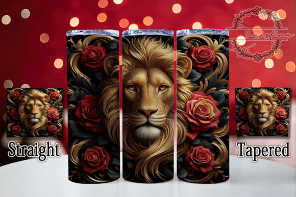 3D Black Gold Lion Tumbler: Elevate Your Design Projects