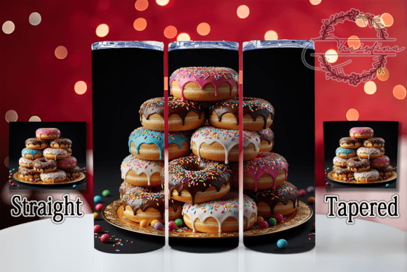 3D Colorful Donut Treat Tumbler Design