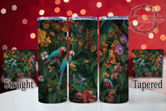 3D Colorful Tropical Parrot Tumbler