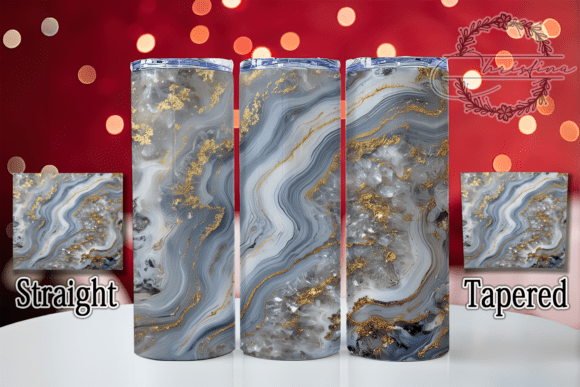 3D Elegant Gold Marble Tumbler: Premium Design Files
