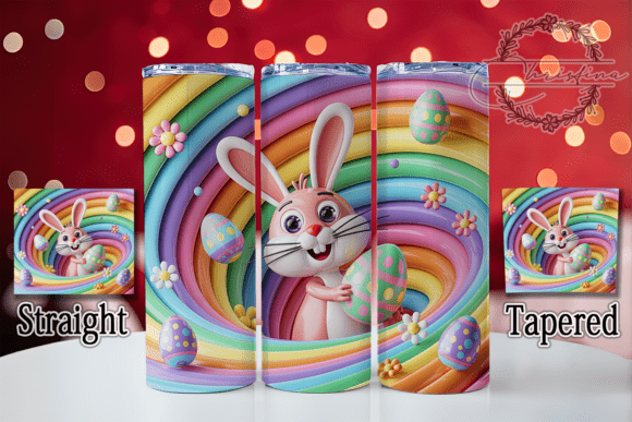 3D Floral Bunny Egg Tumbler Design for Creative Projects