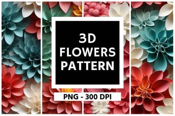 3D Flowers Pattern Background 01