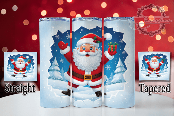 3D Funny Santa Wall Christmas Tumbler Design
