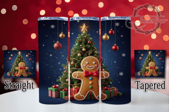 3D Gingerbread Boy Christmas Tumbler: Festive Digital Design