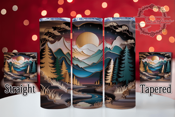 3D Glittery Winter Landscape Tumbler