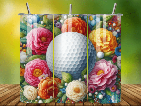 3D Golf Ball 20oz Tumbler Wrap V.5 Design Files