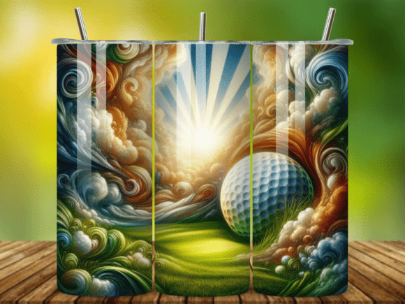 3D Golf Ball Tumbler Wrap for Custom 20oz Designs