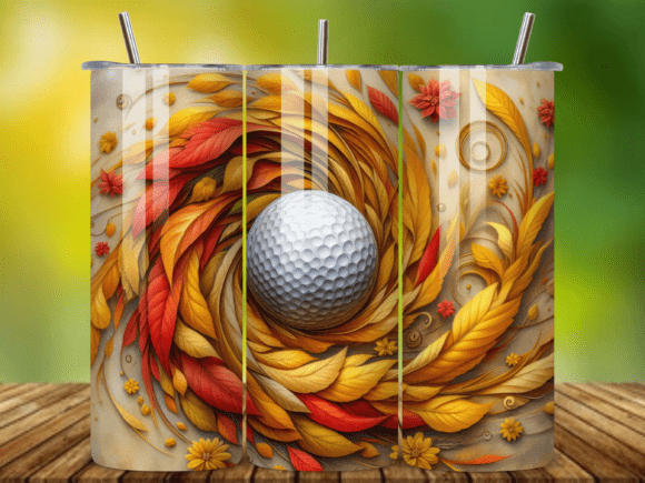 3D Golf Ball Tumbler Wrap for Custom Drinkware