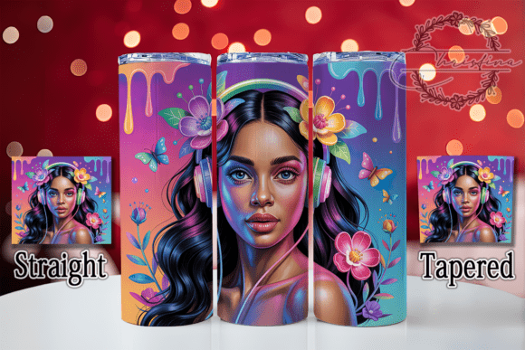 3D Graffiti Black Woman Tumbler: Bold Digital Design