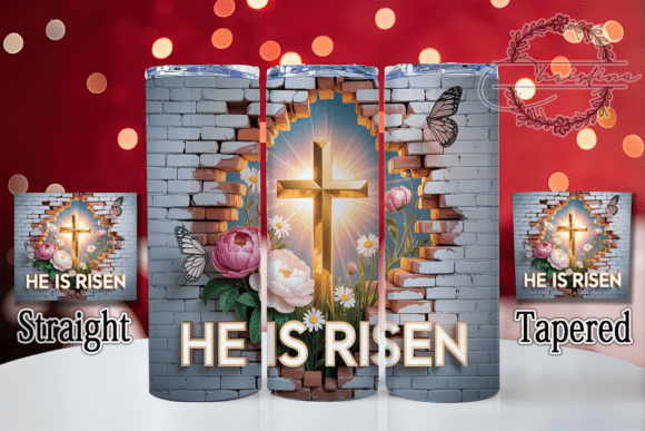 3D He is Risen Cross Tumbler: A Faith-Based Design Asset
