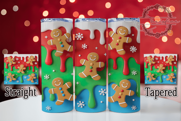 3D Vibrant Gingerbread Cookie Tumbler: A Festive Design Asset