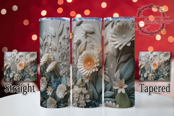 3D Vibrant Wildflower Daisy Tumbler Design