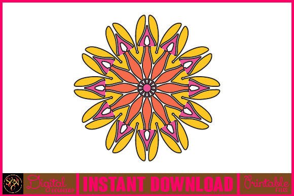 Mandala 3D Layered SVG Cut File-189: Vibrant Tribal Design