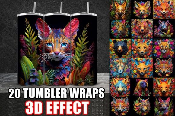 Vibrant 3D Animal Wraps for Creative Projects